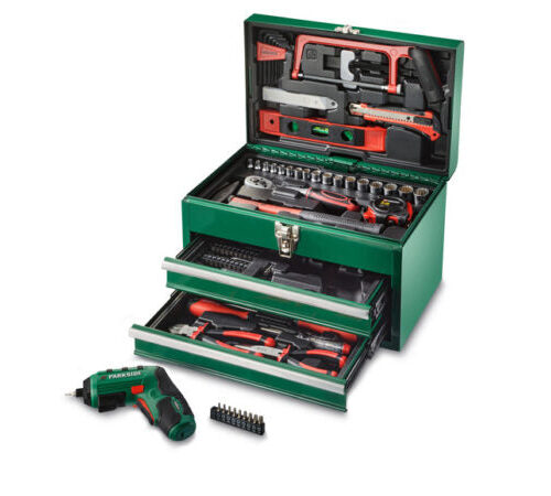 Caja de herramientas con destornillador inalámbrico PWBM A1