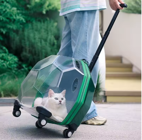 Mochila portátil con ruedas para gatos, bolsa de viaje para perros, transportador de gran capacidad, cochecito para gatos, suministros para transportar mascotas